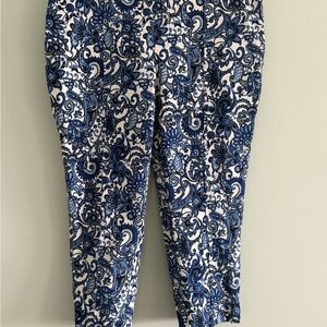Isaac Mizrahi Blue and White Paisley Pants